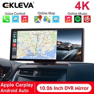 EKLEVA CarPlay & Android Auto Wireless 4K Car Dashboard Dash Cam (10.26")