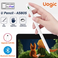 ปากกาสไตลัส A580S Uogic ใหม่ล่าสุดสำหรับ iPad แม่เหล็ก ชาร์จใหม่ได้ Palm Rejection เข้ากันได้กับ iPa