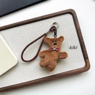 KIKI Bear Phone Strap Plush Cute Bear Handheld Mobile Phone Chain Autumn Winter Soft Plush Material