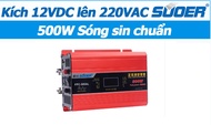 Bộ đổi điện inverter 12v sang 220v sine chuẩn 500w FPC- 500AL Suoer có màn hình -Sóng sine chuẩn PL