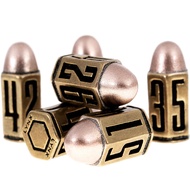 Bullet Metal Dice Set - Six Brass D6 Dices - Great for DND, Warhammer 40k, Role Playing Homebrews, D