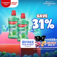 Colgate Plax Antibacterial Mouthwash - Fresh Mint No-Alcohol Long-Lasting Freshness Twin Pack 1L