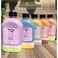 100 330ml Flat Shoulder Plastic Bottles for Milk Tea with Aluminum Cap fi30, Square Flat Shoulder Bo