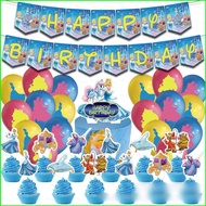 B4 Cinderella Theme kids birthday party decorations banner cake topper balloon set supplies 4B