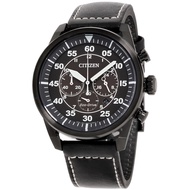 [Watchspree] Citizen Mens Eco-Drive Black Leather Strap Watch CA4215-21H