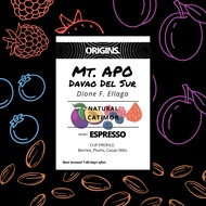 R/D: 5/29 Mt. Apo Davao Dione Ellaga CATIMOR Roasted Arabica Coffee (Whole Beans) - ORIGINS MNL