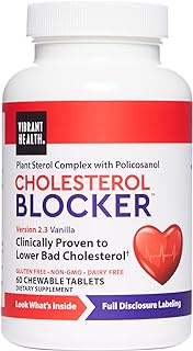 Vibrant Health, Cholesterol Blocker, Plant Sterol Complex, Vanilla, 60 Chewable Tablets