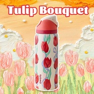TERMOS Owala FreeSipTM Tumbler Tulip Bouquet 24oz/ 32oz (710ml/945ml) ORIGINAL - Stainless Steel The