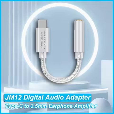 JCALLY JM12 Digital Audio Adapter Type-C to 3.5mm Converter HIFI Sound DAC Chip Headphone Amplifier