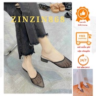 Zizin868- (wide form back 1-2 sizes) Fashionable women's pointed toe mesh shoes - large form - women