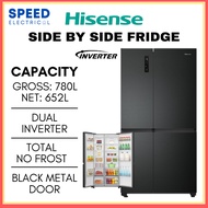[SABAH ONLY] HISENSE SIDE BY SIDE FRIDGE 780L/652L RS869N4ABV INVERTER LARGE CAPACITY FRIDGE 冰箱 PETI