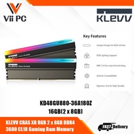 KLEVV CRAS XR RGB 16GB (8GB x 2) DDR4 Gaming OC Memory 3600MHz CL18 XMP2.0 Desktop Gaming Memory Ram (KD48GU880-36A180Z)