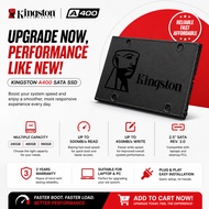 KINGSTON A400 SATA 2.5” SSD | Up to 500MB/s read, 450MB/s write | 240GB / 480GB / 960GB