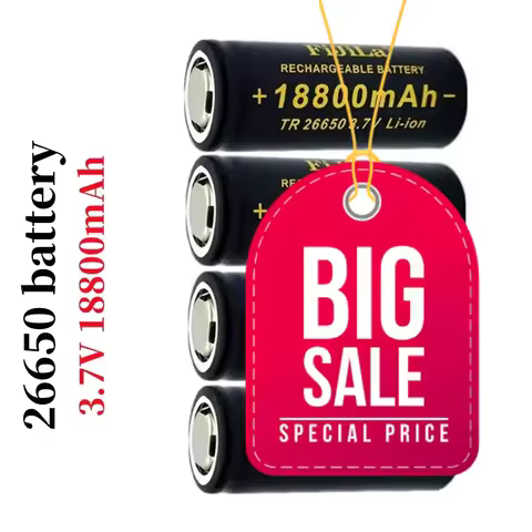 18800mAh 3.7 V 50A lithium ion battery for 26650 LED flashlight + charger 100% Original high quality