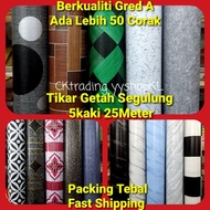 CKtrading 5Kaki Tikar Getah Lantai Quality,Tebal 0.40mm Murah Segulung 25Meter x 1.53Meter PVC Floor