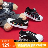 adidas阿迪达斯官方三叶草SUPERSTAR 360男婴童一脚蹬软底贝壳头学步鞋EG3408 一号黑/白 25.5(150mm)