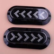 NEW 2Pcs Clear Lens Red LED Car Truck Trailer Oval Side Marker Turn Signal Light Lamp 12-24Vauto par