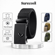 Men's Fabric Belt with Automatic Buckle, Super Durable, Non-ruffled Belt, Plastic Buckle TB225