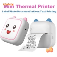 UMISTY Mini Printer, Cute Smile Bluetooth Portable Printer, Photo Text Wirelss Inkless Thermal Printer