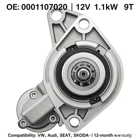 12V 1.1KW 9T Starter Motor OE 0001107020 Fit Volkswagen Golf Mk3 Vento Passat Audi 80 Seat Ibiza 1.8
