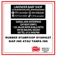 Rubber Stamp Syarikat Cop Getah Bisnes Company Jawatan Perniagaan Business Chop SSM Address