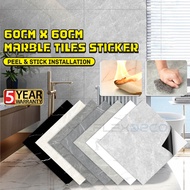 1PC 60X60CM Tikar Getah Mozek Lantai Pelekat PVC Marble Tiles Self Adhesive Floor Sticker 地板贴