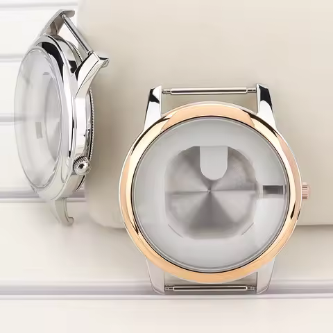 Silvery/Silver Gold 43.3mm 50m Waterproof Watch Case Stainless Steel Parts For 1L45/GM10 Movement Re