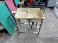 塑鋼白鐵洗衣水槽H09410 快樂福二手倉庫（商品都是自取價運送請先詢問運費）