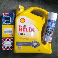 SHELL HX5 15W-40 OIL CHANGE PACKAGE + FILTER OIL + ORIGINAL AND TRUSTED DCS ENGINE CONDITIONER