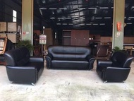 大鑫傢俱 全新黑乳膠3+2+1沙發組(黑.紅)/客廳沙發/辦公沙發/多件組沙發/皮沙發