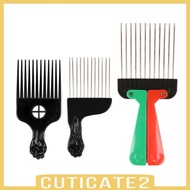 [Cuticate2] Metal Hair Brush Afro Comb for All Hair Types African Hair Pick Metal Pick Curly Hairdre