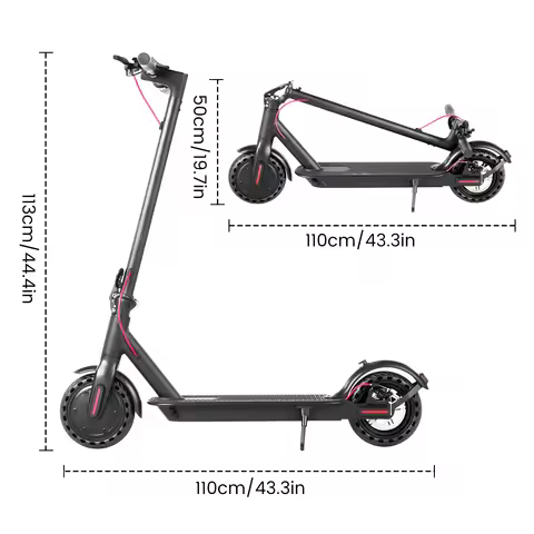 Powerful Electric Scooter with 8.5" Solid Tire 16 Miles Long Range Folding Design Dual Braking for C