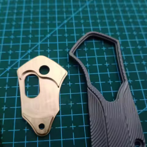 1 Pair Custom Made Titanium Inlaid With Brass Handle Scales +Back Spacer for Benchmade 940 Osborne M