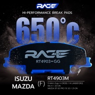 ผ้าเบรคหน้า RACETECH ISUZU D-MAX V-CROSS Hi Laner (RG) - MU-X 20-ON / MAZDA BT50 PRO 1.9 3.0 - 21-ON