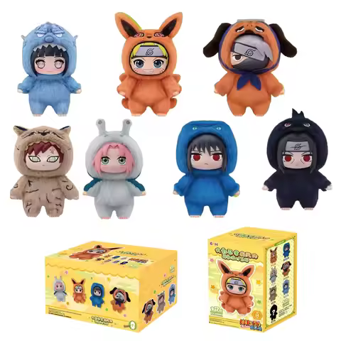Naruto Shippuden Beast Party Plush Blind Box – Cute Cartoon Backpack Pendant & Keychain Anime Periph