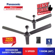 [READY STOCK] Panasonic Regulator 3 Blades Ceiling Fan 60" F-M15A0VBWH (White) x 2 Units / F-M15A0VB