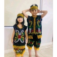 Art Q4K5 dayak Traditional Clothes East kalimantan Children