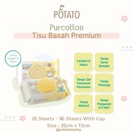 Purcotton Baby Wet Wipes Natural Cotton Wipes - Ultra Soft Soft Non Alcoholic Soft Baby Wet Wipes