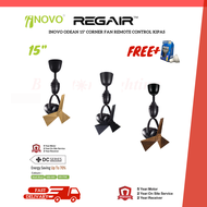 Regair Inovo Odean 15" Corner Fan Remote control 3 Blades Wall Fan Ceiling Fan Kipas