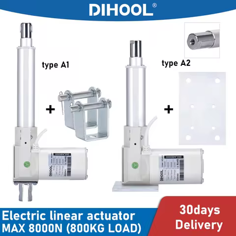 DC24V/12V 8000N Electric Linear Actuator 800KG Capacity 200mm 250mm 850mm 1000mm Stroke Electric Tel