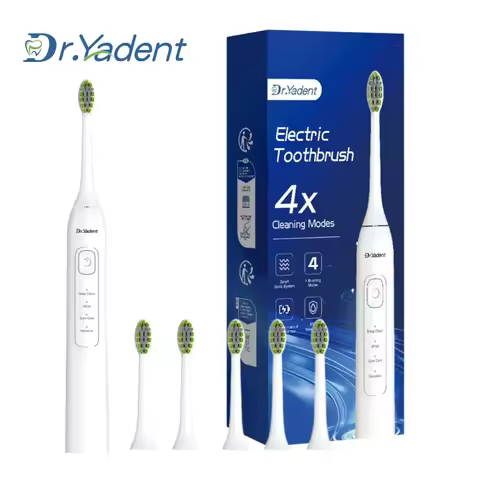 Dr.Yadent YD05 Electric Toothbrush USB-C Fast Charge 4 Modes for Adults 2mins SmartTimer 6 Replaceme