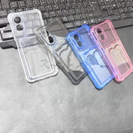 for oppo A17 A17K A38 4G Cover Clear Card Slots Holer Soft TPU Case Cover For Oppo A78 A18 A58 A98 A