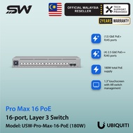Ubiquiti USW-Pro-Max-16-PoE Switch 180W 2.5GbE 10G SFP+ Layer 3 Managed