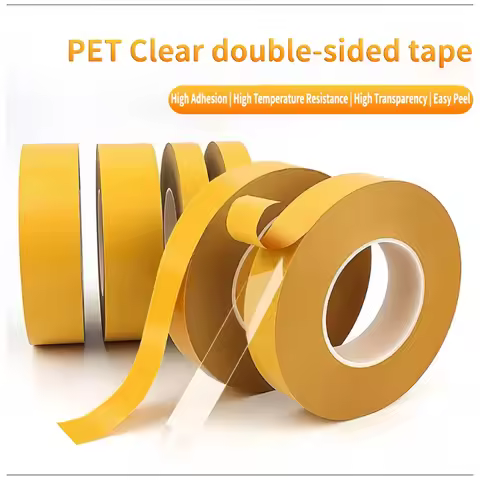 Heat Resistant Pet Double Sided Adhesive Tape 0.05mm Thick Transparent No Trace Super Sticky Strong 