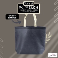Tote Bag (16 pcs) XX11035 Black Durable Non Woven Bag Tote Reusable Shopping Fabric High Capacity Ca