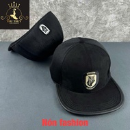 (size 54-56cm)(medium and small size) snapback hat with reverse double tail and leather trim - hipho