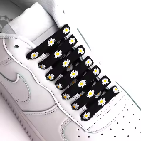 Little Daisies Shoelaces Cartoon Printing Fashion Women Men Shoes laces High-top Canvas Sneakers Sho