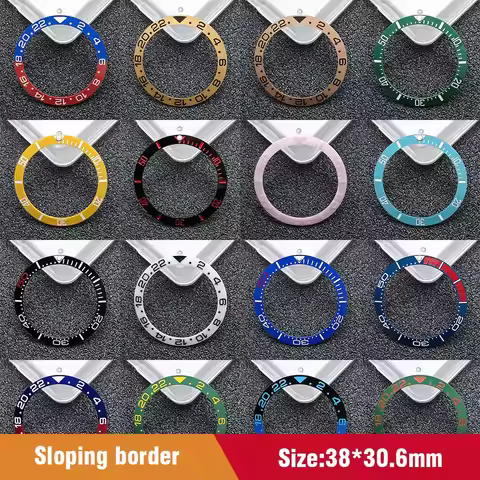 Tilt 38mm *30.6mm ceramic Bezel GMT and dive watch inserts for 40mm luxury ring case accessories