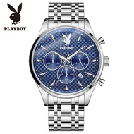 Rolex Olevs Playboy นาฬิกา Quartz สำหรับผู้ชาย นาฬิกาแฟชั่นกลางคืน นาฬิกาสตางค์ สายสแตนเลส วัสดุฝาหล