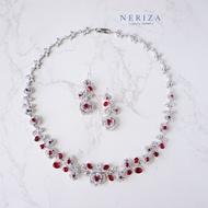 Neriza Jewelry/ชุดเครื่องประดับเพชรสังเคราะห์สร้อยคอพร้อมต่างหูเพชรรอบคอ เครื่องประดับเจ้าสาว NZC003